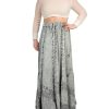 Women's 2025 Spring Elastic Waistband Flare Hem Boho Skirt - Long Renaissance Embroidered Maxi Skirt