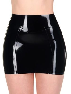 Black Latex Mini Skirt for Women,Fashion Handmade Latex Skirt,Suitable for Strip Club Cosplay Costumes
