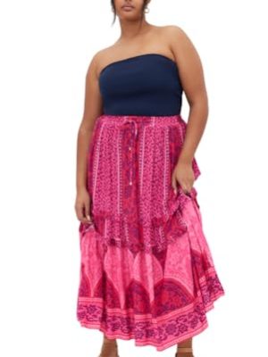 Women's Plus Size Skirt-Samara Print