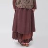 tylish Summer Linen Patchwork Skirt for Women Retro A-Line Casual Outfits Layered Long Skirt