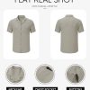 Men's Casual Button Down Shirts Short Sleeve Textured Summer Beach Shirt Cuban Vacation Shirts with Pocket