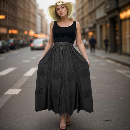 2025 Spring Bohemian Skirts for Women - Embroidered Women's Maxi Skirts