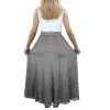 Women's 2025 Spring Elastic Waistband Flare Hem Boho Skirt - Long Renaissance Embroidered Maxi Skirt