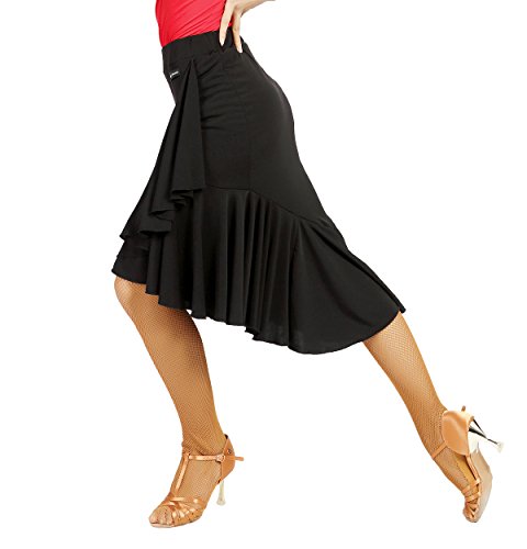 G2022 Latin Ballroom Dance Professional Lotus Leaf Style Irregular Swing Design Skirt
