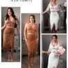 Midi Skirts for Women Lace Shapewear Split Satin High Waisted Bodycon Long Skirt Built-in Tummy Control