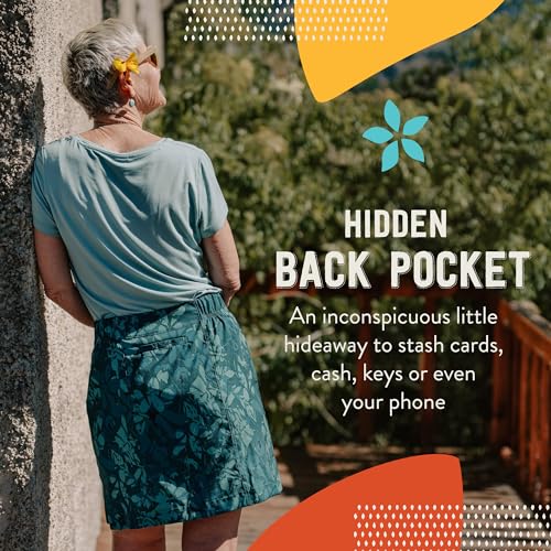 Sport Skirt with Pockets - Athletic Skirt with Sporty Tie and Velcro Fly Closure, Beach and Travel