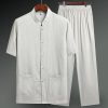 Summer ice Silk Summer Dress Tang Suit Short-Sleeved Suit Men's Silk Linen Summer Thin Style