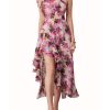 Womens Summer One Shoulder Sleeveless Dresses Floral Flowy Ruffle High Low Wedding Guest Maxi Sundresses