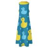 Yellow Rubber Ducks Women's Maxi Dress Summer Sleeveless Casual Long Dresses with Pockets