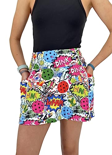 Pickleball Skirt, Pickle Ball Skort, Pickleball Apparel for Women, 15” Long Pickleball Skort