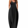 Womens 2025 Casual Sleeveless Sundress Plus Size Loose Plain Long Summer Beach Maxi Dress with Pockets S-5X