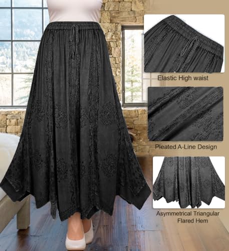 2025 Spring Bohemian Skirts for Women - Embroidered Women's Maxi Skirts
