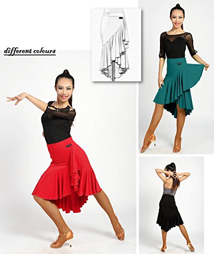 G2022 Latin Ballroom Dance Professional Lotus Leaf Style Irregular Swing Design Skirt