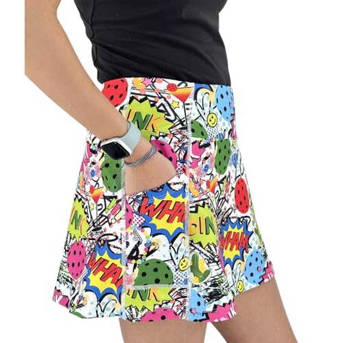 Pickleball Skirt, Pickle Ball Skort, Pickleball Apparel for Women, 15” Long Pickleball Skort