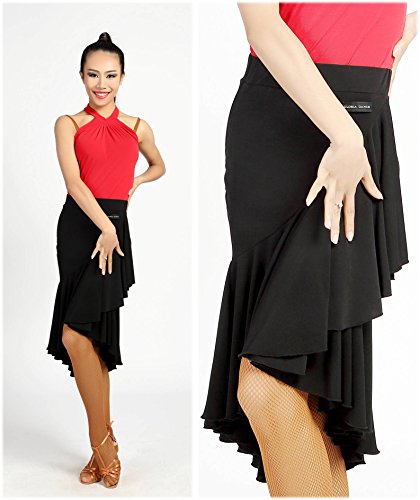 G2022 Latin Ballroom Dance Professional Lotus Leaf Style Irregular Swing Design Skirt