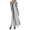 Women's Sleeveless V-Neck Two Toned Flowy Maxi Dress