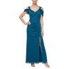 Women's Long Cold Shoulder Dress, Mother of The Bride, Formal Events, (Petite and Regular Sizes)
