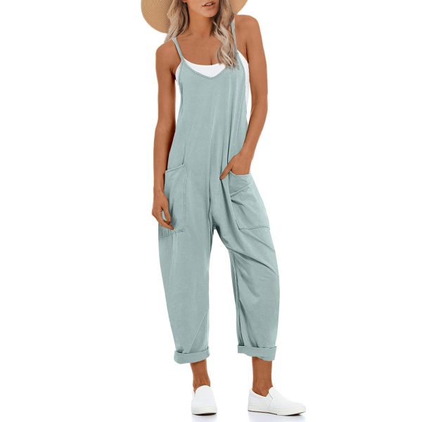 One Piece Jumpsuits for Women Casual Sleeveless Spaghetti Strap Rompers Summer Overalls Beach Vacation Outfits 2025