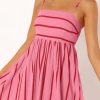 Women's Striped Back Smocked Maxi Dress Sexy Spaghetti Strap Cut Out Flowy Swing Long Dress
