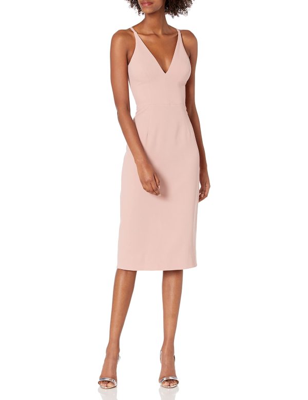 Women's Lyla Solid Sleeveless Fitted Midi Sheath Dress