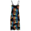 Vintage 1970's Disco Maxi Dress for Women Summer Casual Sleeveless V Neck Spaghetti Dresses