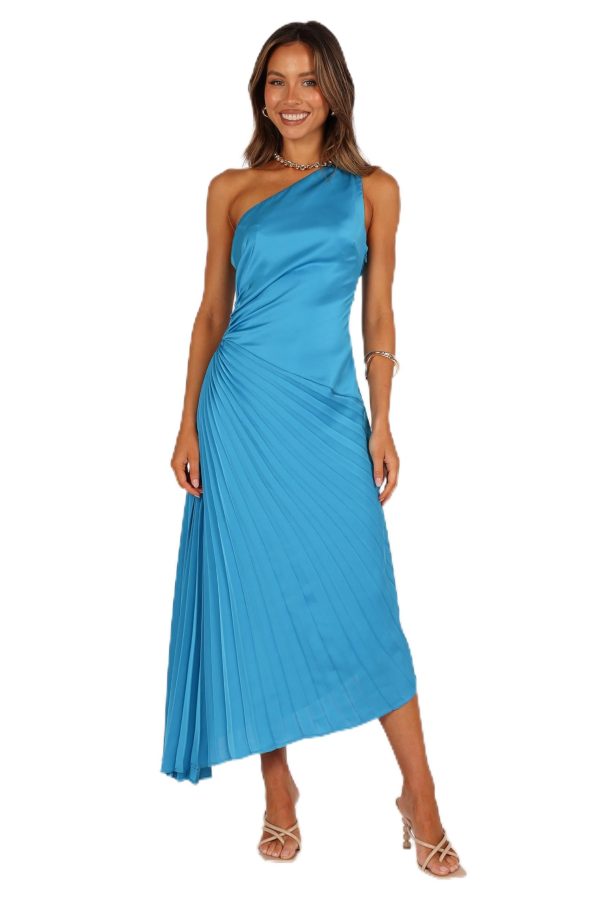 Women's Flin Pleated One Shoulder Midi Dress
