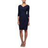 Women's Slimming Short Sheath 3/4 Sleeve Cocktail Dress, Wedding Guest (Petite and Regular Sizes)