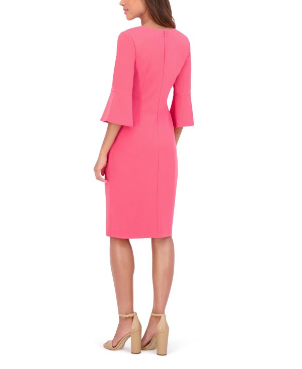 Women's Belle Sleeve Scuba Crepe Midi Dress