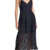 Women's Sleeveless Lace Fit & Flare Midi Dress