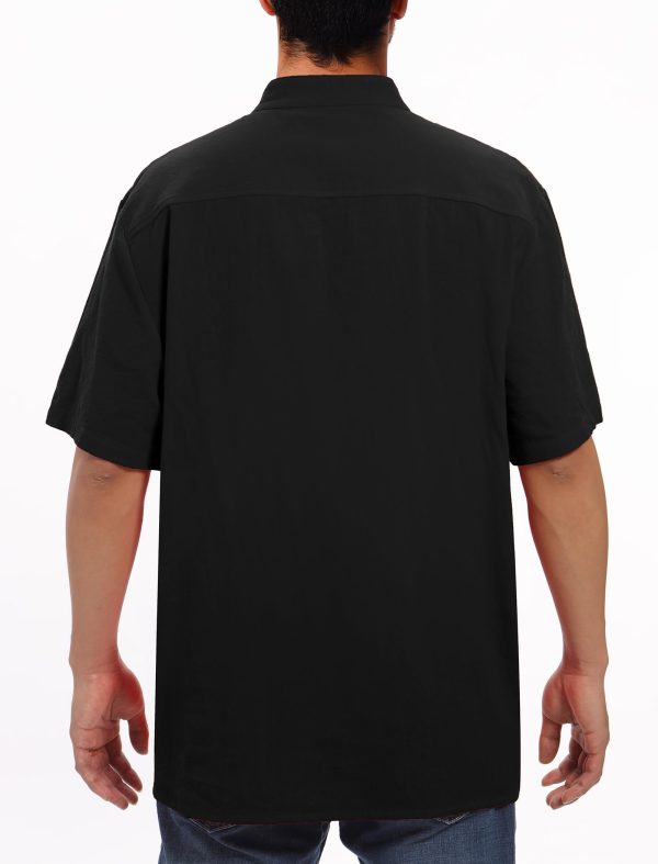 Men's Traditional Mexican Guayabera Shirt Short Sleeve Button Down Embroidered Shirt for Cinco De Mayo Shirts