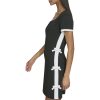 Women's Short Sleeve Square Neck Bow Embellished Shift Mini Dress