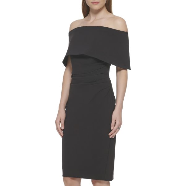 Women's Sleeveless Off Shoulder Cocktail Midi Dress