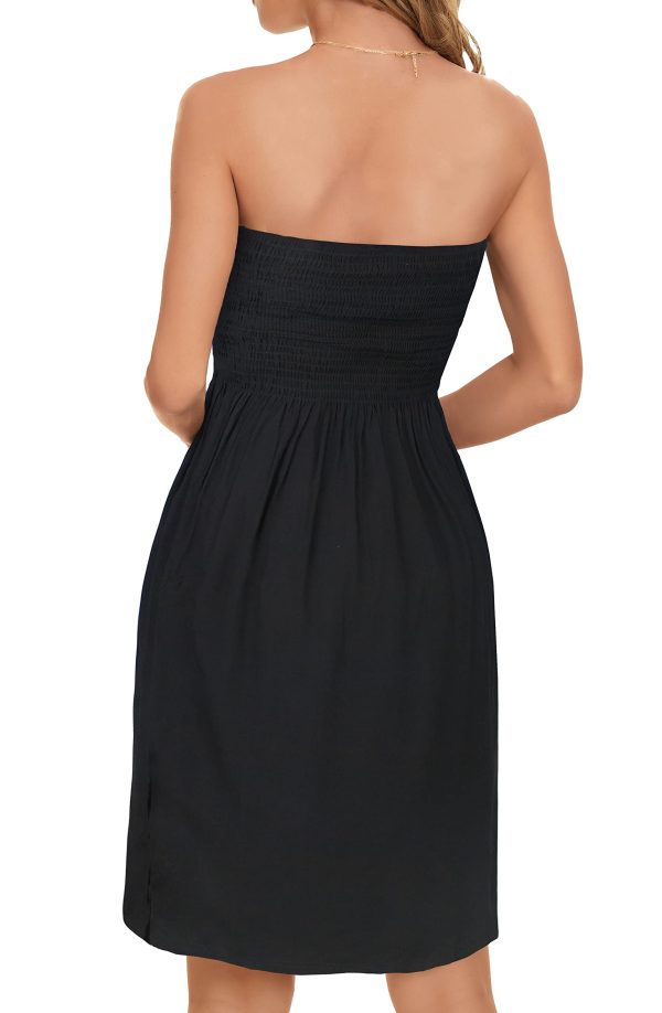 Summer Dress for Women Beach Boho Strapless Cover Ups Off Shoulder Floral Sundresses