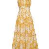 Women's Summer Floral Dress 2025 Spaghetti Strap Smocked Tiered Casual Boho Maxi Long Sundress with Pockets