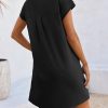 Womens Summer T Shirt Dress Casual Short Sleeve Crewneck Loose Flowy Mini Dresses with Pockets