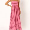 Women's Striped Back Smocked Maxi Dress Sexy Spaghetti Strap Cut Out Flowy Swing Long Dress