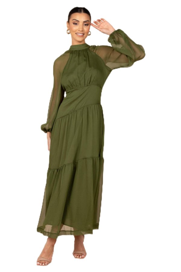 Women's Julip Sheer Long Sleeve Maxi Dress
