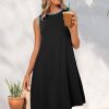 Women's 2025 Summer Casual Sundress Beach Vacation Sleeveless Tank Crewneck Coverup Mini Dresses