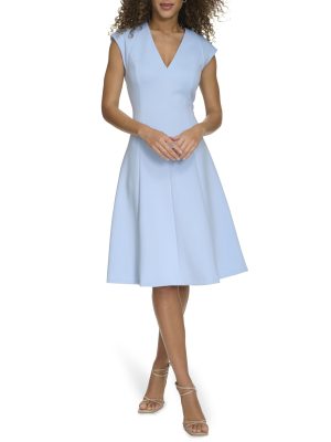 Women's Fit and Flare Cap Sleeve Dress
