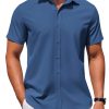 Men's Button Down Shirt Short Sleeve Casual Shirt for Men Summer Business Casual Dress Shirt