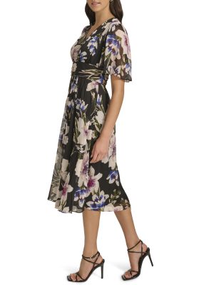 Women's Floral Midi Aline Dress