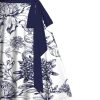 Matchable Couples' Hawaiian Outfit Porcelain Style Floral Print Men's Shirt Or Women's Belted Mini Dress