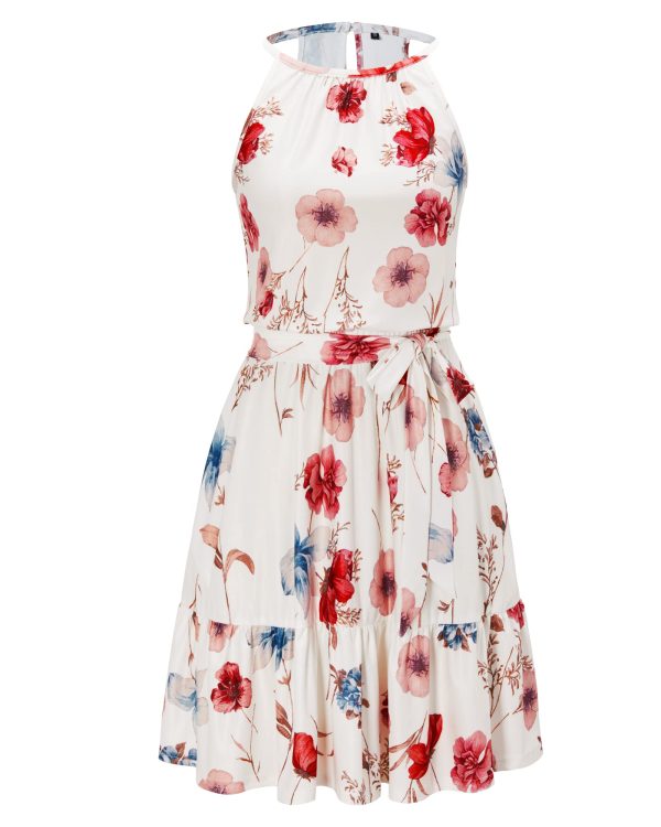 Womens 2025 Summer Dress Halter Wedding Guest Casual Beach Vacation Outfits Belted Sundresses with Pockets