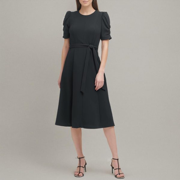 Women's Jewel Neck Scuba Crepe Dress