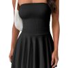 Women's Mini Dress Summer Cocktail Tube Ruched Waist Ruffle Corset Party A-line Dresses