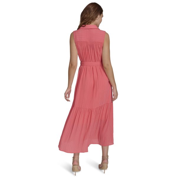 Women's Sleeveless Midi Shirt Dress