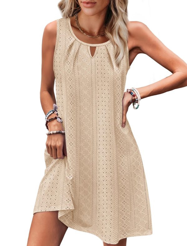 Summer Dresses for Women Sleeveless Beach Vacation Coverup with Pockets (S-2XL)