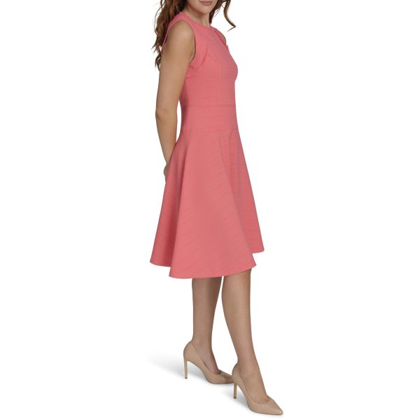 Women's Sleeveless Scoop Neck Fit and Flare Dress