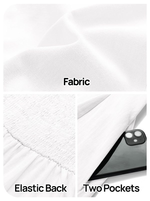 Women's 2025 Summer Sleeveless Midi Dress Square Neck Smocked Flowy A Line Beach Dresses