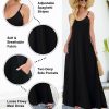 Womens 2025 Casual Sleeveless Sundress Plus Size Loose Plain Long Summer Beach Maxi Dress with Pockets S-5X